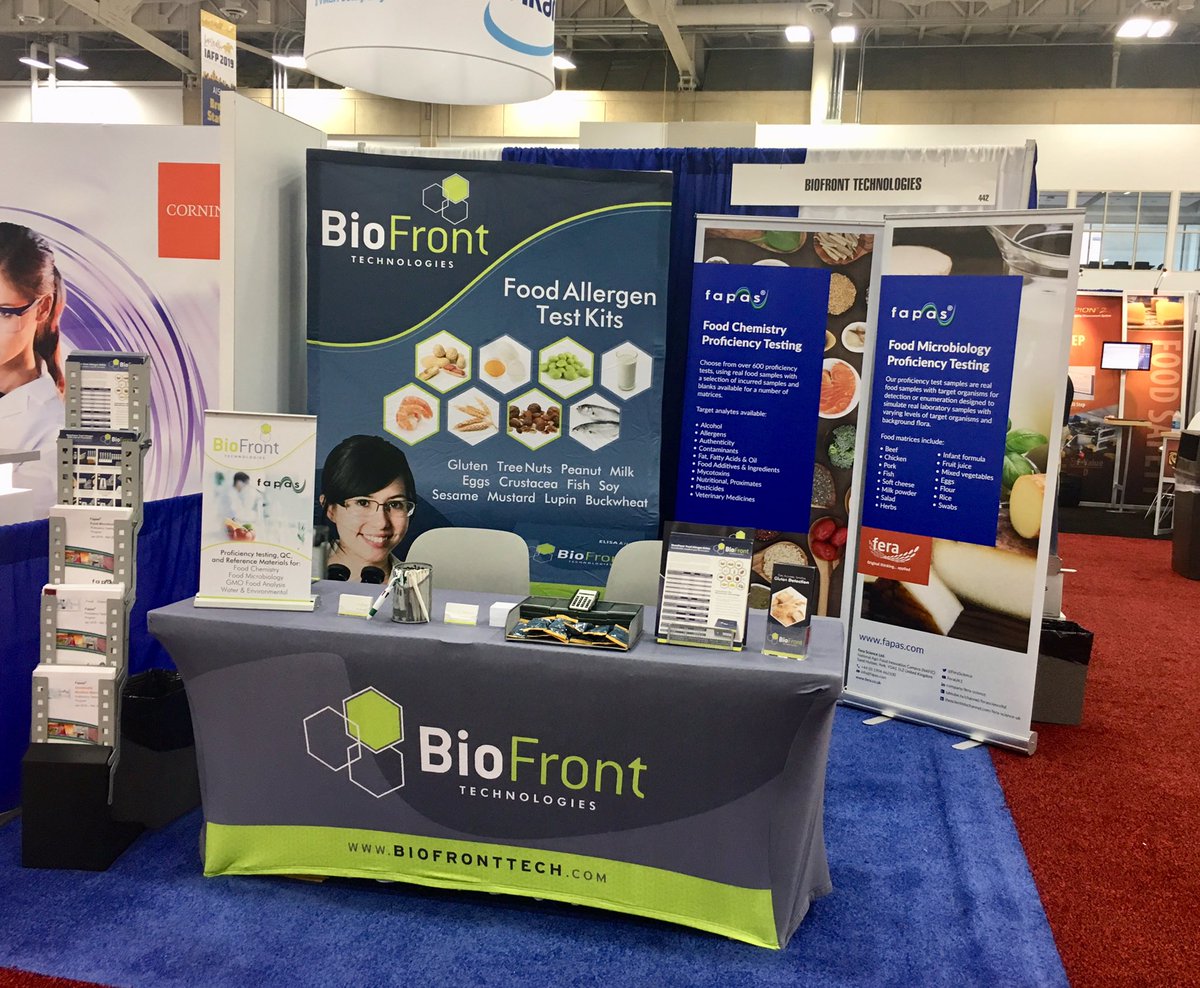 BioFrontTech's tweet image. Stop by and visit us at Booth 442 here at #IAFP2019!  We would love to talk to you about our MonoTrace food allergen tests and as the US agent for @FAPAS_PT we can help with all your proficiency testing needs.