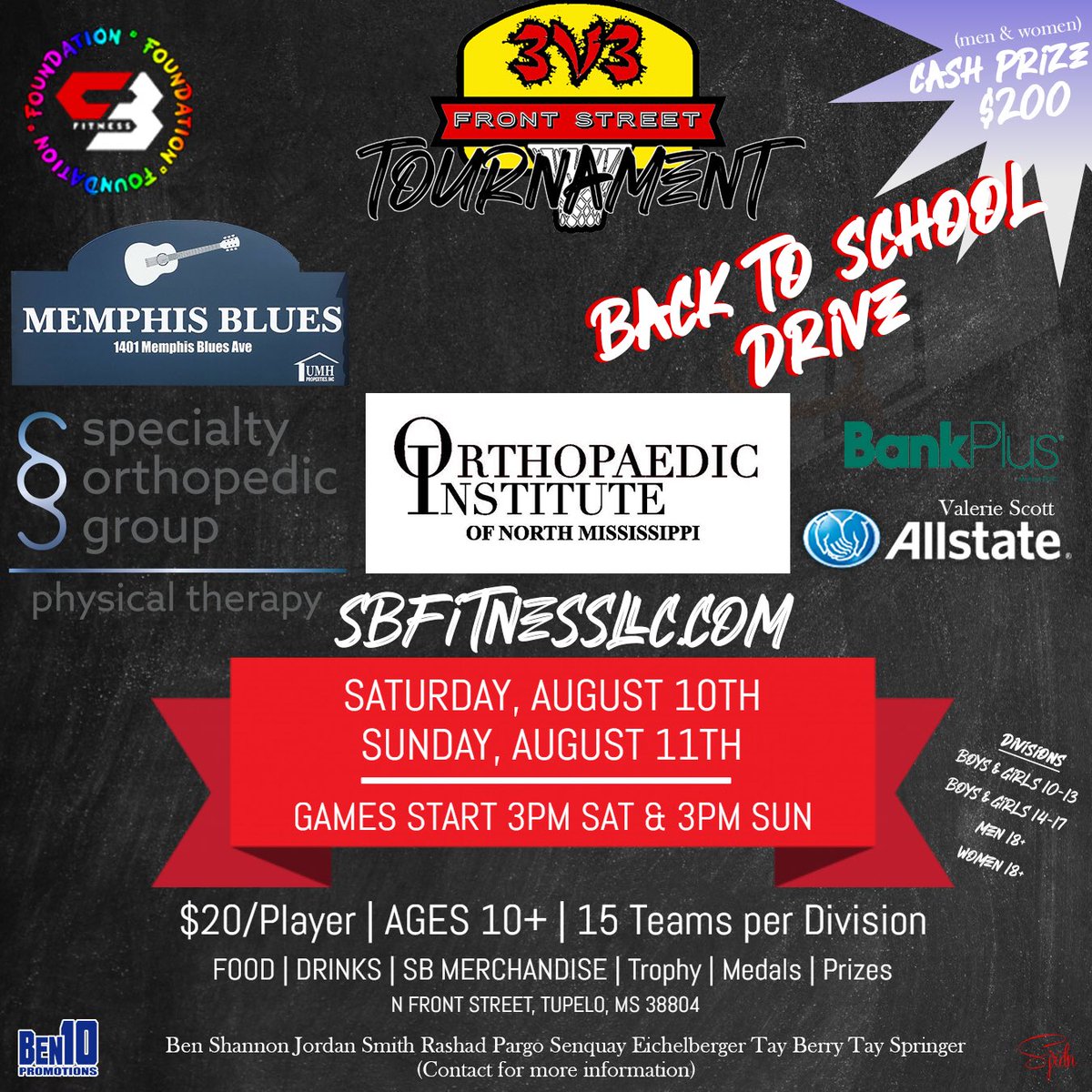 Shane_Butler3's tweet photo. @SBFitLLC 3v3 B-ball Tournament/Back to school drive at Front Street. Thank you to all of the sponsors. Bring your squad!
#RealWorkRealResults
#LLTub
#SBFoundation
π₯πβΉπ½ββοΈβΉπ½ββοΈ https://t.co/3NzezQbCes