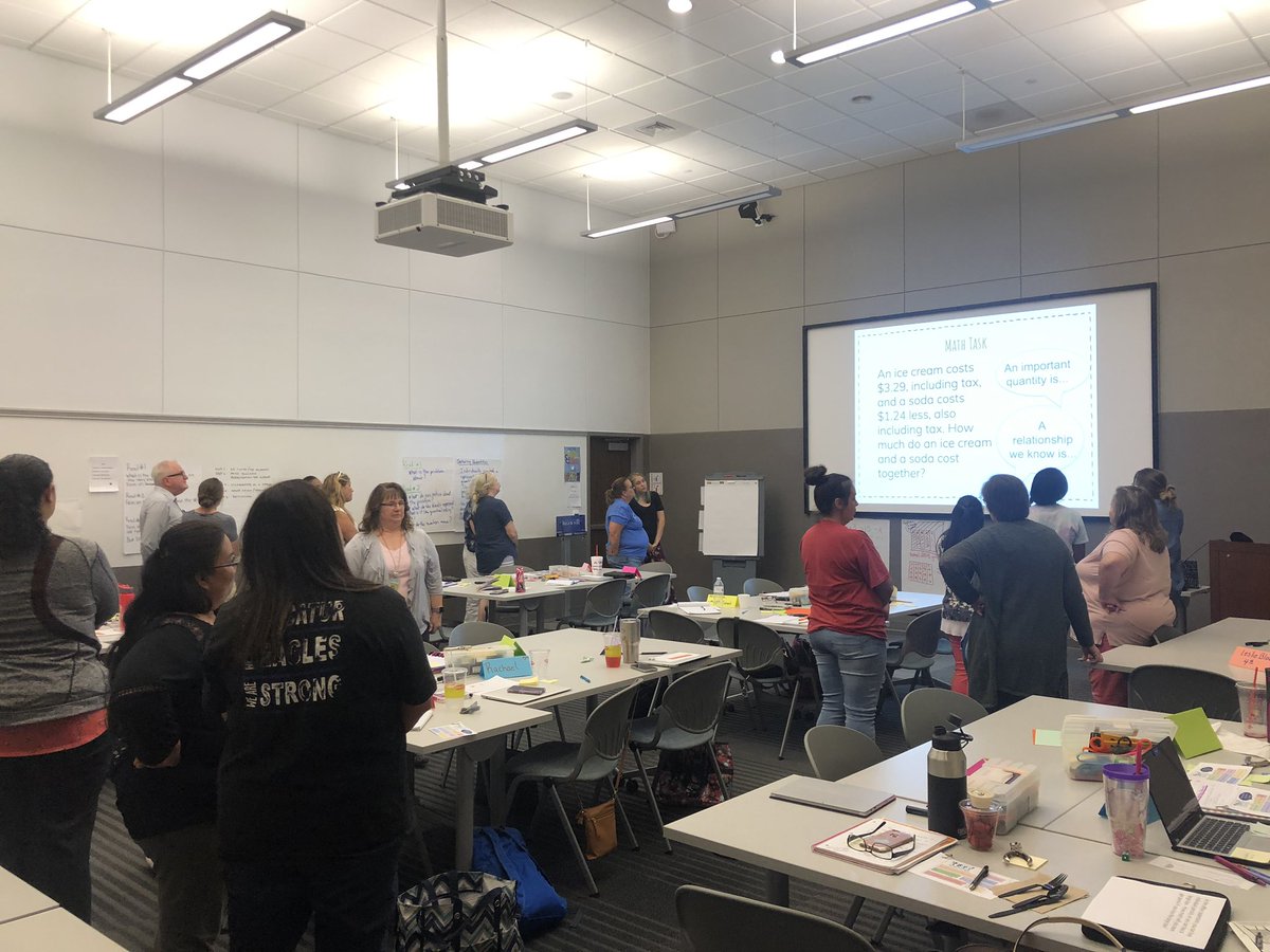 greenmathnerd's tweet photo. Inside/outside circle capturing quantities. Moving towards student center instruction: shifting from telling to asking! @mamamath @ESCRegion11 @r11Math #esc11math @AmyLucenta https://t.co/s9VkGhxkLs