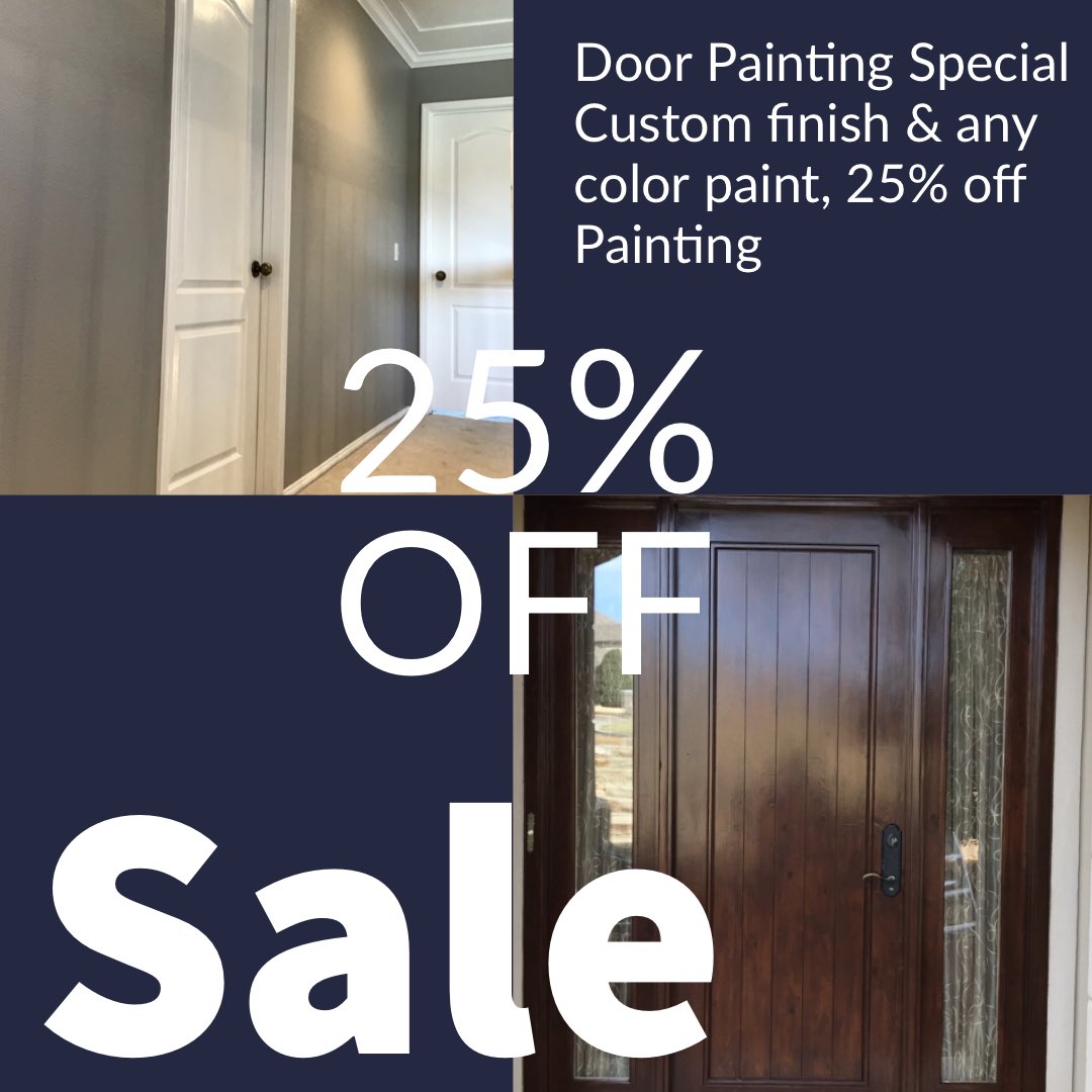 NEffective's tweet image. Smart N Effective Painting 
We have a awesome special on painting and custom finishing for any doors 25% OFF call now to book your free estimate!!!!
Insured And Bonded
Contact 
Joe Navarro
Phone 
(817)714-0207
Email 
smartneffectivepainting@yahoo.com