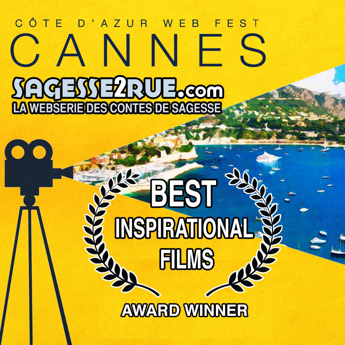 Sagesse2rue's tweet photo. @Sagesse2rue Best Inspirational Films 
@ Côte d'Azur WebFest.
#webserie #webfest #festivals #serie https://t.co/UdcIUZR171