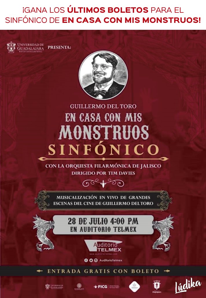 ludikagdl's tweet photo. Aquí la segunda y última parte para ganarte los ÚLTIMOS BOLETOS del concierto de @encasamonstruos sinfónico! 
- Da RT y me gusta a este tweet
- Publica un comentario con la frase y hashtag "#LúdikaMeLleva a En casa con mis monstruos sinfónico" y etiquetanos @ludikagdl. Hilo 👇 https://t.co/wv0azJ8chD