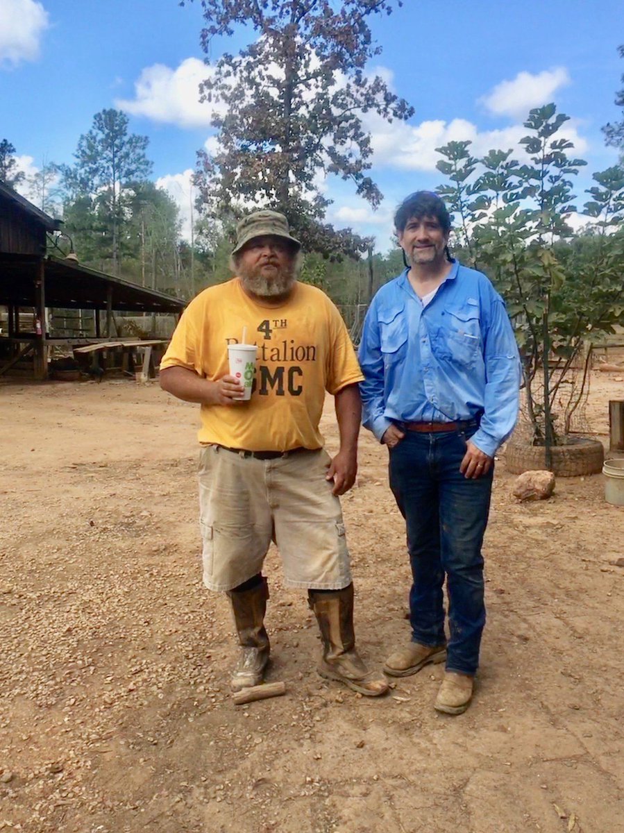 Hamthropology's tweet photo. It is with a heavy heart we share with you that our good friend, and farm hand, Bill Crenshaw passed away suddenly > https://t.co/OzH8OdDpdr A rare photograph of Bill and Marc taken while taking a break from farm chores. https://t.co/oUZaDonLSZ