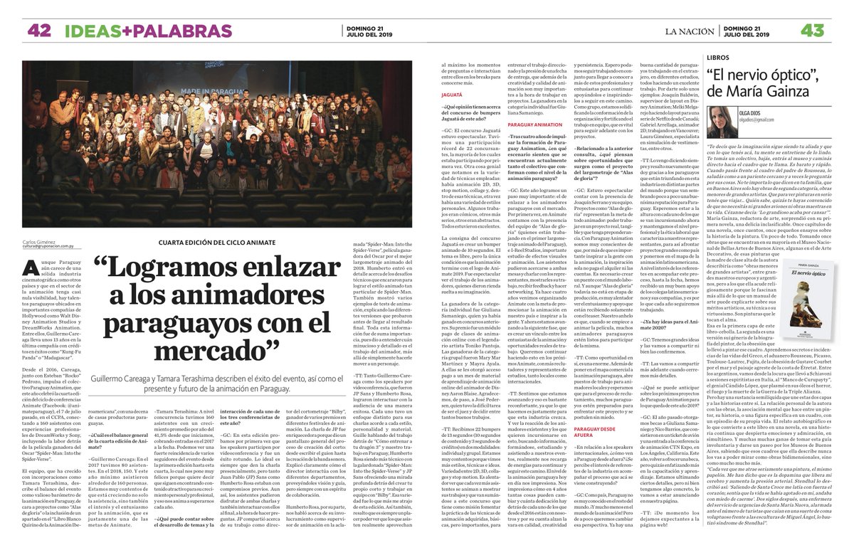 culturalanacion's tweet photo. “Logramos enlazar a los animadores paraguayos con el mercado”: Guillermo Careaga sobre "Animate 2019" https://t.co/SitKjJ0ePJ #Paraguay #Cine #CineParaguayo #Animación #Animate #Animate2019 #ParaguayAnimation https://t.co/WIvFmcLL06