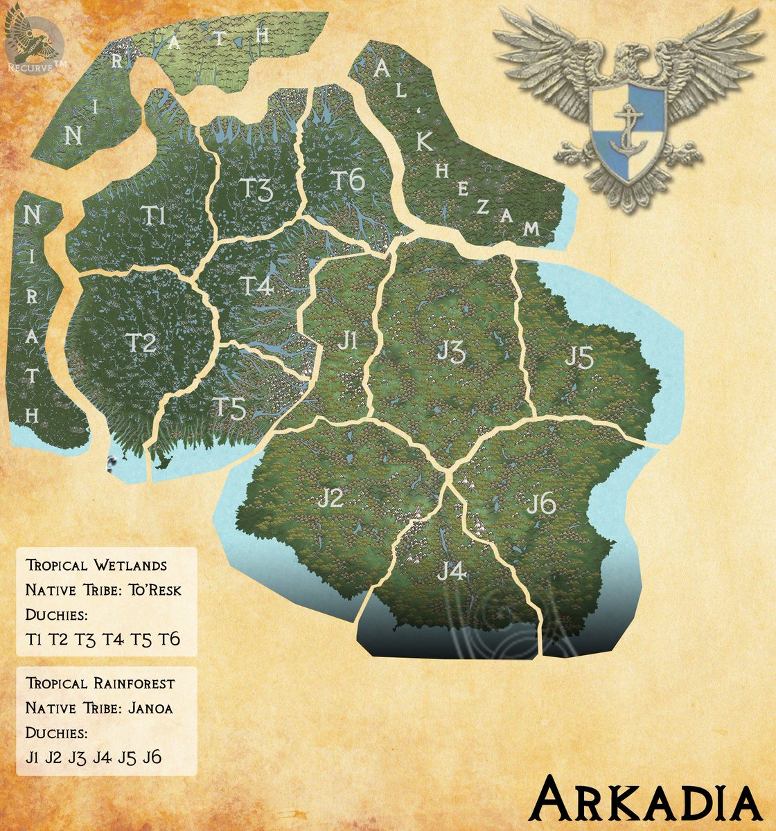 Recurvey's tweet image. Staying with #EU, this time around #Arkadia for #domainselection! What is your favorite Janoan Duchy? #chroniclesofelyria