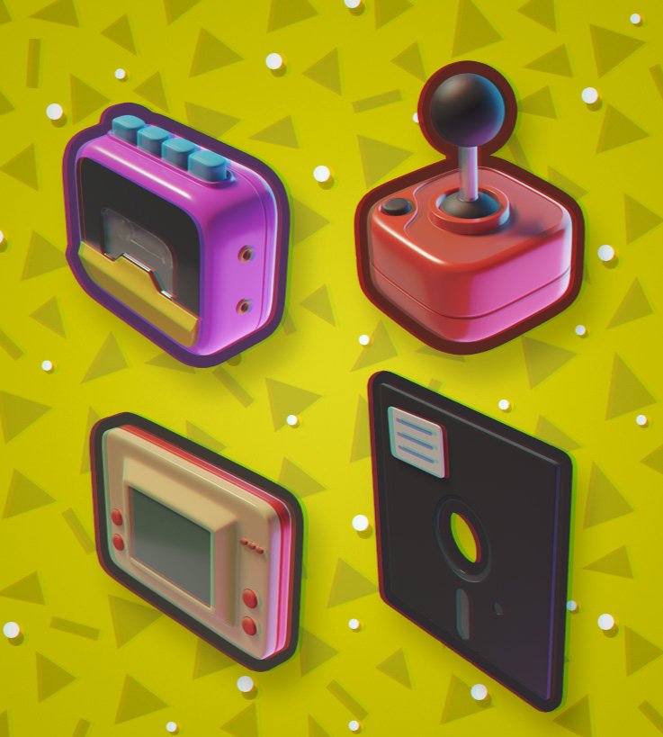 A small set #icons 
#Blender3D (EEVEE),#photoshop