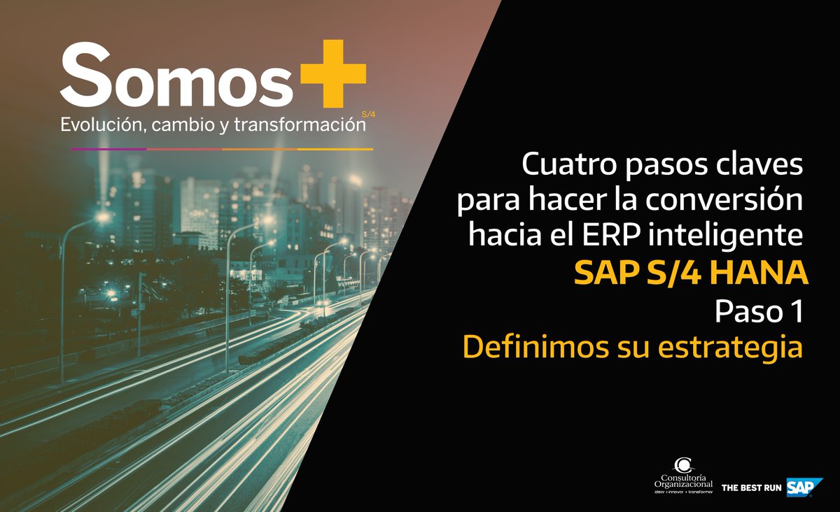 ConsultoriaOrg_'s tweet photo. Presentamos el primero de 4 pasos claves para hacer la #conversión hacia el #ERP inteligente #SAP S/4HANA. Conozca como podemos ayudarlo a lograr una transición sin fisuras con herramientas y servicios paquetizados. PASO 1: DEFINIMOS SU ESTRATEGIA → https://t.co/AlZ4bK6pDk https://t.co/Aq98xeY8h2