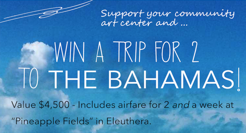 Want to give back to your community AND win a trip for 2 to the Bahamas?!? Purchase a $50 raffle ticket with 100% of proceeds supporting community arts! bit.ly/2Lu6lVA