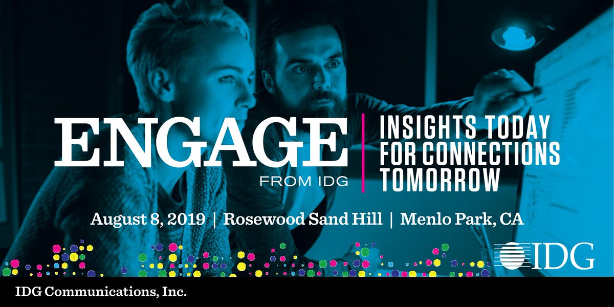 adamidg's tweet photo. Dive into #tech marketing trends with a diverse panel of experts at IDG ENGAGE in Menlo Park, CA on August 8th. Register today! https://t.co/1axwft7Yv8 https://t.co/kML45tx2nP