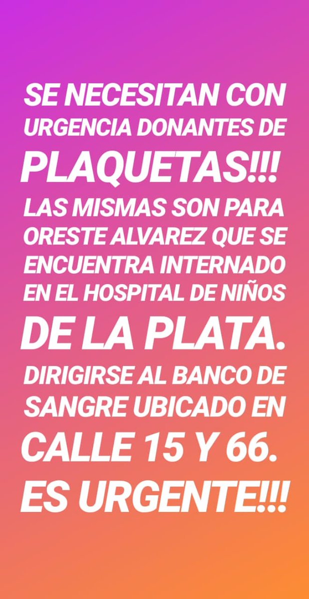 Por Oreste realizamos hace un tiempo una campaña solidaria con #LasGuapas. Ahora vuelve a necesitar de ayuda. La gente de La Plata ,sabe de ayudar siempre. Compartimos con ustedes esta placa.