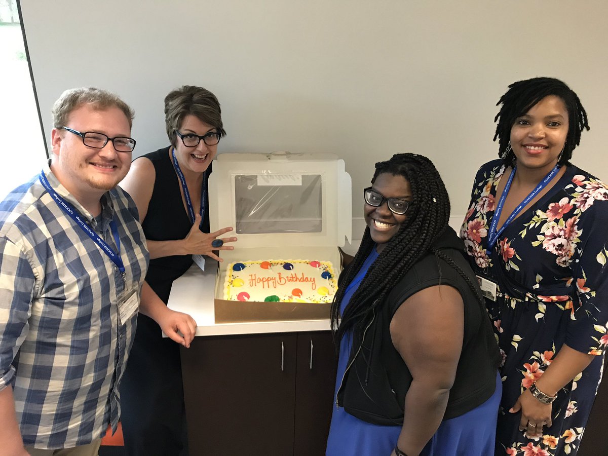 gouchermaaa's tweet photo. We are celebrating four birthdays during #goucherMAAA residency! 🎂 🎈🎉 Happy Birthday to all of these fine #artsadministrators 🎉🎈🎂 https://t.co/N28I8VCL9R