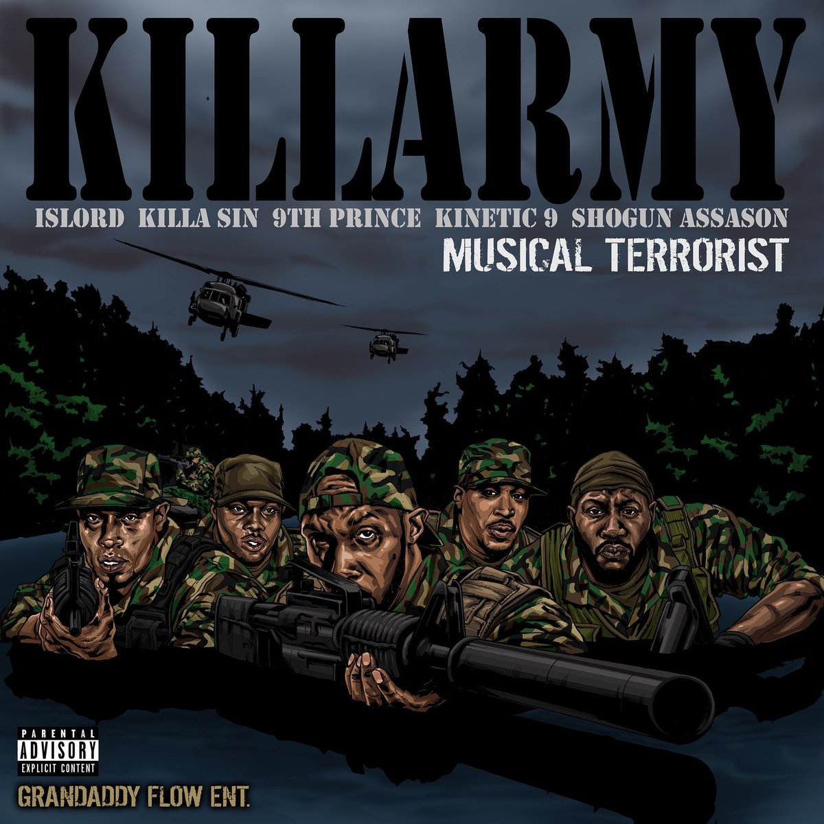 GIFTREVOLVER's tweet image. 💥KILLARMY IS BACK💥
Art Gift Revolver 
  KILLARMY iz Back!! New Killarmy single “MUSICAL TERRORIST” dropping 8/1/19 of the New album “FULL METAL JACKETS” - Granddaddy Flow ent - it’s going to be a HOT Summer 🔥🔥🔥🔥🔥🔥🔥🔥🔥🔥🔥🔥#9thprince #killarmy #wutang #wutangclan #wufam