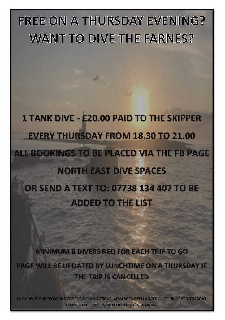 We have a boat booked again for this Thursday if anyone would like to join us.