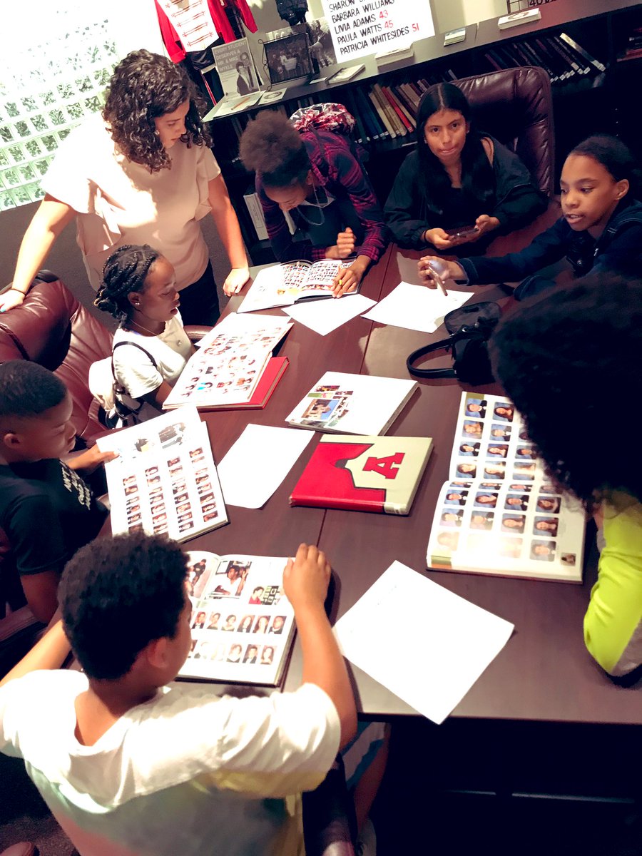 MrDPagel's tweet photo. MSM19 update: Reminiscing at the Asheville High Alumni Center today was a blast for our students.. to find their families in the pics and then to want to FaceTime with their moms while doing so was amazing ;)   #MSM19 #cougarpride https://t.co/l9F4TQxsGZ