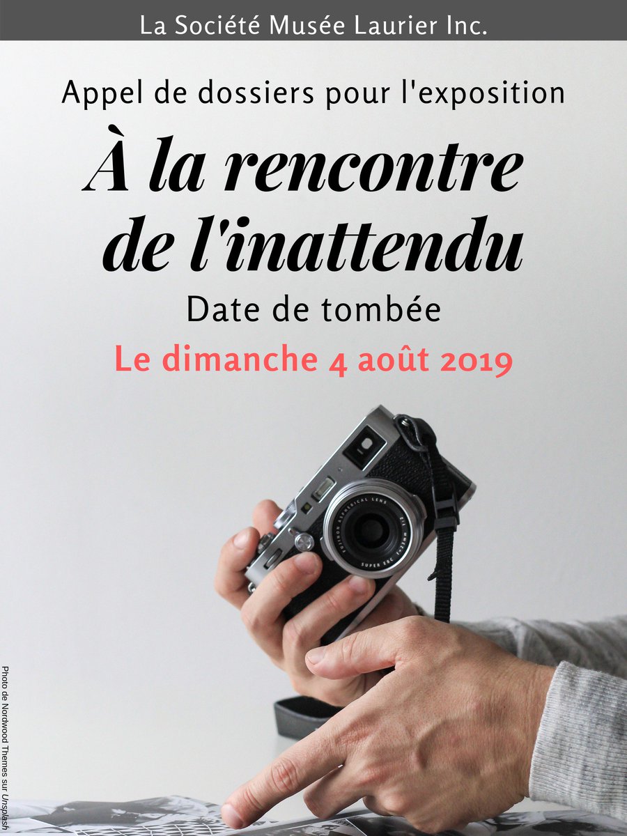 MuseeLaurier's tweet photo. La date de tombée a été repoussée au dimanche 4 août!

➡️ De plus, prenez note que le curriculum vitae artistique ainsi que la démarche artistique sont facultatifs.

👉Tous les détails au https://t.co/QFlxcZPjEE

#photography #exposition @MuseeLaurier https://t.co/cQg4RlH9RE