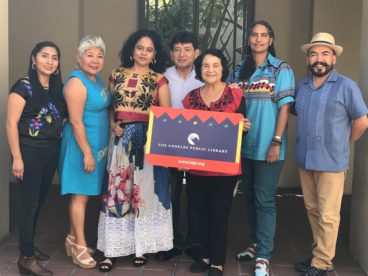 group photo with giant library card