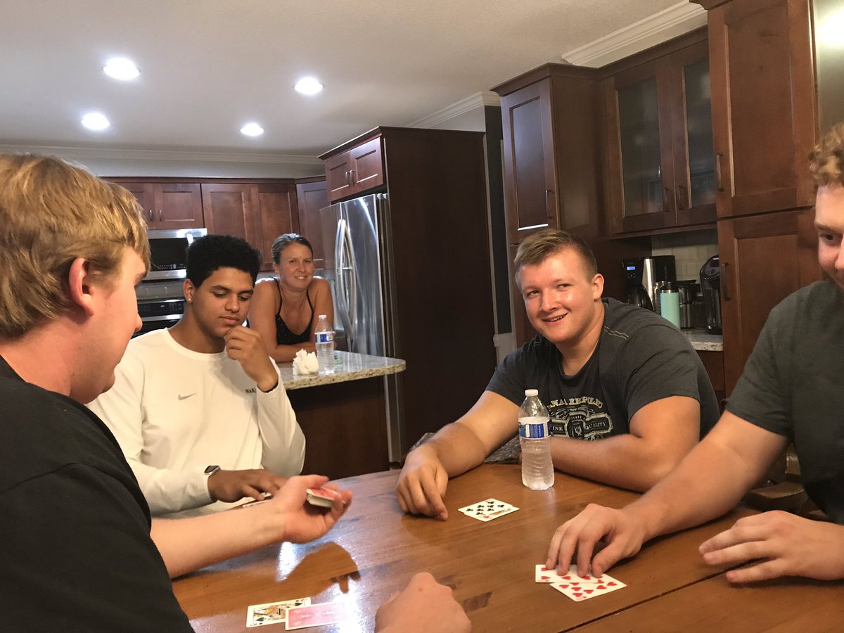 CoachTabacca's tweet photo. Had a great time with the guys tonight. I’m always reminded how lucky I am to coach at a place that attracts the type of men that @WakeFB does. Excited to attack the season with this group. Thanks to @ATabacca for spending all day in the kitchen making a great meal! #BeefBoys https://t.co/XeVJ5byplp
