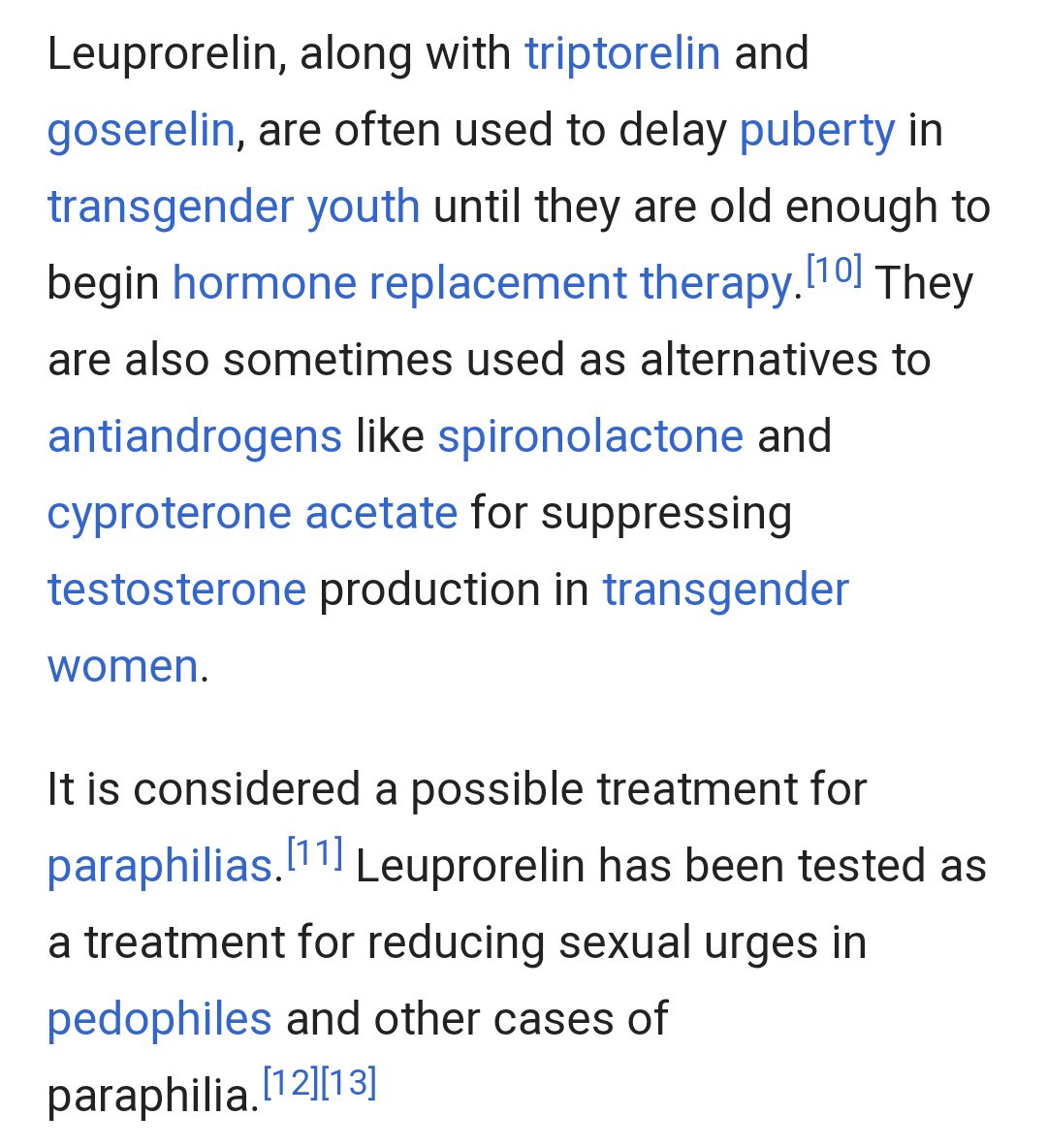 Let's talk about  #Lupron.Lupron is the most commonly prescribed "puberty blocker" given to gender non-conforming children.It's also given to convicted pedophiles to chemically castrate them.