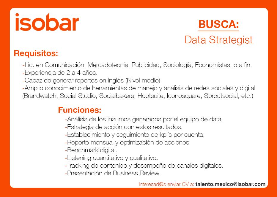 TalentoIsobarMx's tweet photo. No olviden que tenemos dos nuevas #BúsquedaDeTalento y en el siguiente link podrán encontrar más detalles: https://t.co/S2WDWzGWm5) https://t.co/QmmL3Sgp02… #IsobarMx #EmpleoMx #DataAnalyst #DataStrategist https://t.co/ckbxGNzieL