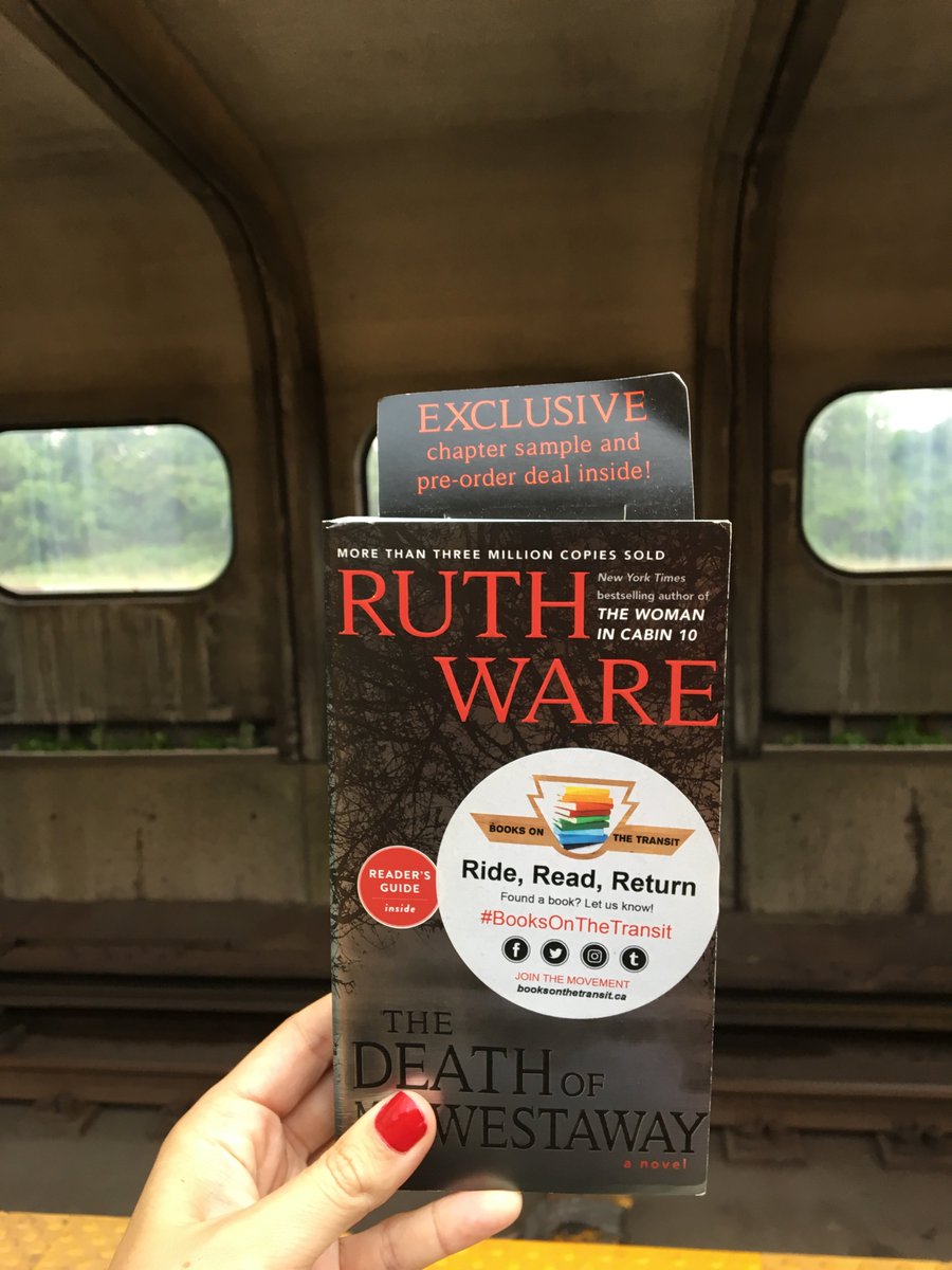 BooksOnTheTrans's tweet photo. Woowee! We had fun dropping @RuthWareWriter's THE DEATH OF MRS. WESTAWAY today. We hope you found a copy! IF not, pop over to your nearest @chaptersindigo 🤓. Thanks, @SimonSchusterCA for these copies. https://t.co/EAFrkJA8em