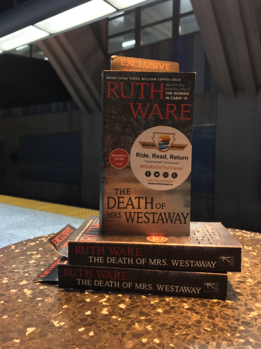 BooksOnTheTrans's tweet photo. Woowee! We had fun dropping @RuthWareWriter's THE DEATH OF MRS. WESTAWAY today. We hope you found a copy! IF not, pop over to your nearest @chaptersindigo 🤓. Thanks, @SimonSchusterCA for these copies. https://t.co/EAFrkJA8em