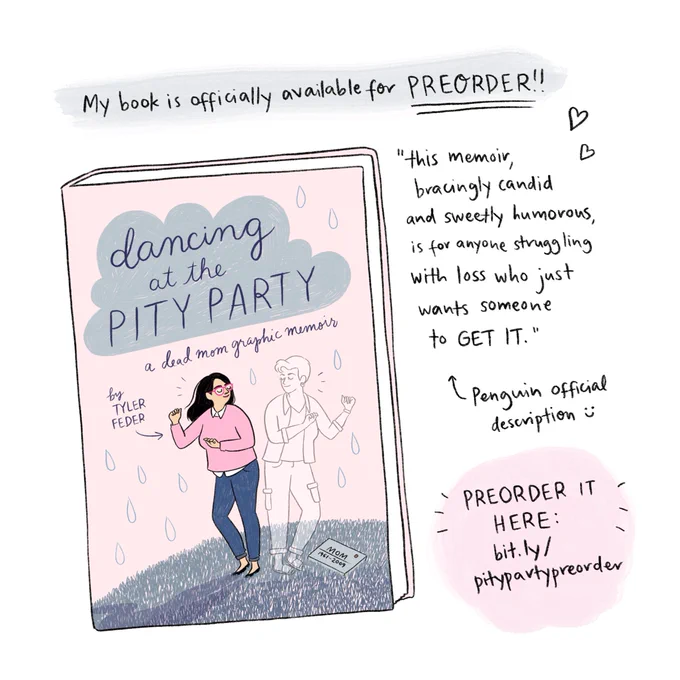 After over a year of hand cramps and crying selfies, DANCING AT THE PITY PARTY is AVAILABLE FOR PREORDER!  Preorders really help books do well, and I would be so honored if you ordered a copy ✨

https://t.co/0qHMRmmYz2 