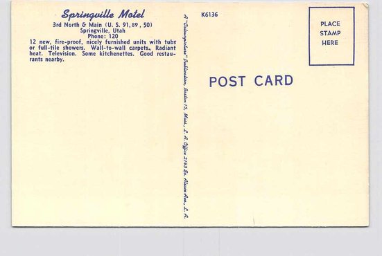 Here's where things get a little psycho-rabbitholey. That postcard is a vintage one for the Springville Motel in Utah. This is clearly strange for a number of reasons, but primarily because Hyunjin isn't in the USA, the postcard is from the 30s/40s, and the motel no longer exists