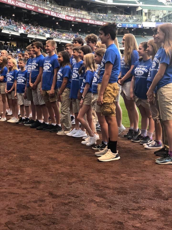Merton Choir members did an amazing job with the National Anthem at the <a href="/Brewers/">Milwaukee Brewers</a> game tonight! Proud of you guys!
#mertonproud 
#choirlife