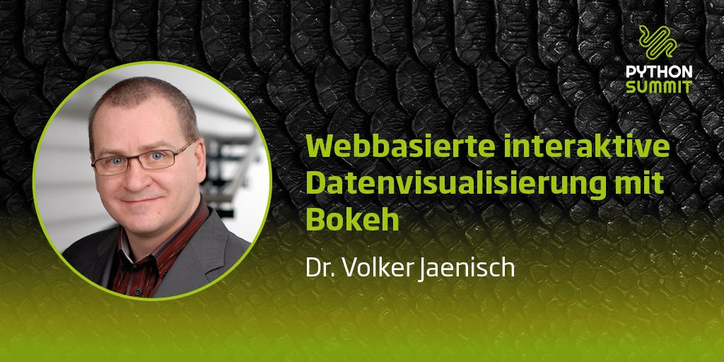 python_summit's tweet image. Seid ihr gespannt auf die Workshops des diesjährigen #Python_Summit ? 📌@VolkerJaenisch bringt euch zum Beispiel näher an die webbasierte interaktive #Datenvisualisierung mit #Bokeh. Mehr über den Workshop erfahrt ihr hier ➨ ow.ly/UugR30p9wLL #WorkshopdesTages