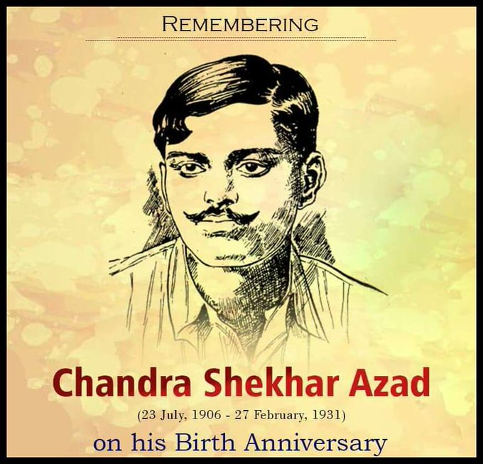 Chandra Shekhar Azad - (23 July 1906 - 27 February 1931) IMAGES, GIF, ANIMATED GIF, WALLPAPER, STICKER FOR WHATSAPP & FACEBOOK
