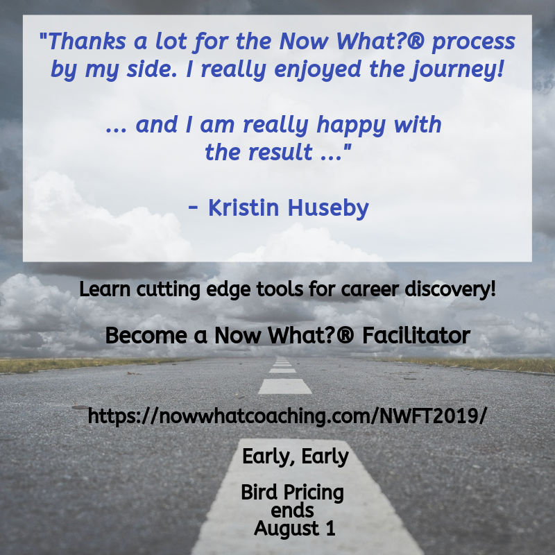 NowWhatCoaching's tweet photo. Learn cutting edge tools for career discovery!
BECOME AN AUTHORIZED NOW WHAT?® FACILITATOR
https://t.co/AEH9dvDxhE
Early, Early Bird Pricing ends August 1
#BecomeACoach #Facilitator #CareerChange #ChangeDontComplain #NowWhatCoaching https://t.co/7FeYUOuV0l