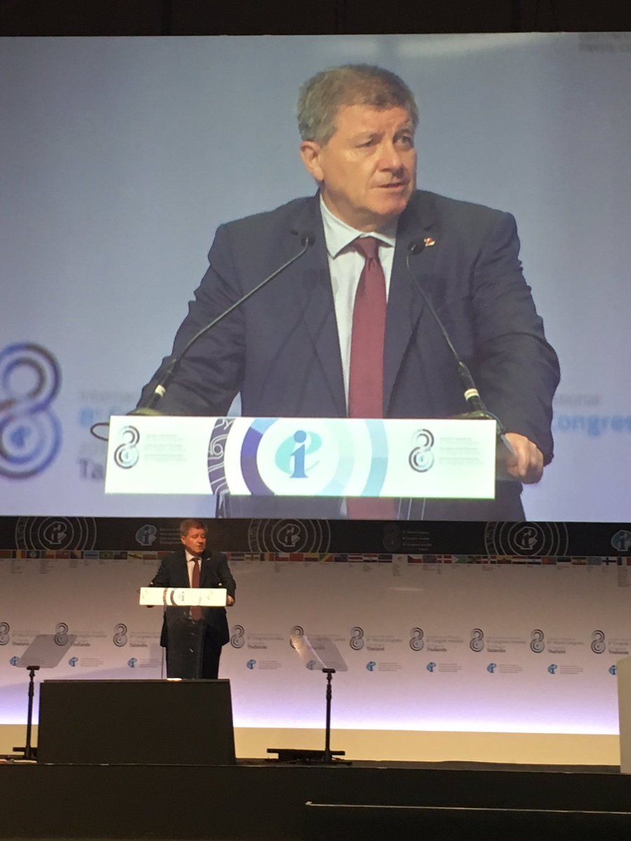 ILO Director-General Guy Ryder at the 8th Congress of Education International speaking of human centered agenda for growth, only possible with education at the center #achieve87 #ChildLabour #endchildlabour #