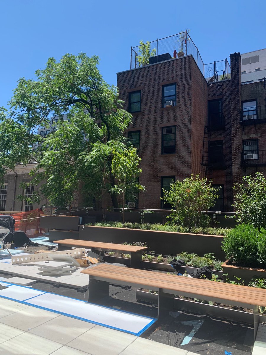And meanwhile, on the back side of the building ⁦<a href="/FriendsSeminary/">Friends Seminary</a>⁩ the new terrace is being planted.  Plantings divide the large space into different “rooms,” eating, chatting, silent contemplation.  I can’t wait!