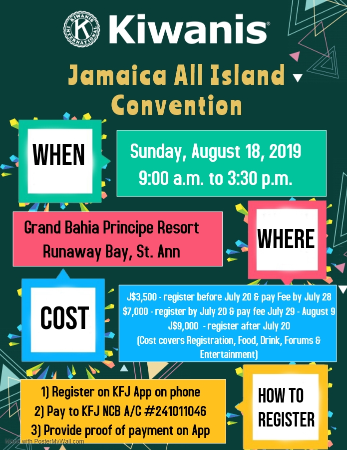 All Island Convention update:
- Register online by original deadline of July 20 and pay fee by July 28 - $3,500
- Register online by original deadline of July 20 and pay fee July 29 - August 9 - $7,000
- Register after July 20 - $9,000