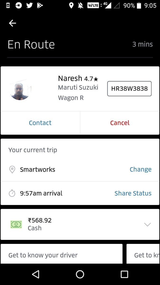 nbdesignunit's tweet image. @Uber_India waiting for your driver called him he said I don't want to go to Noida and he even not cancelling trip