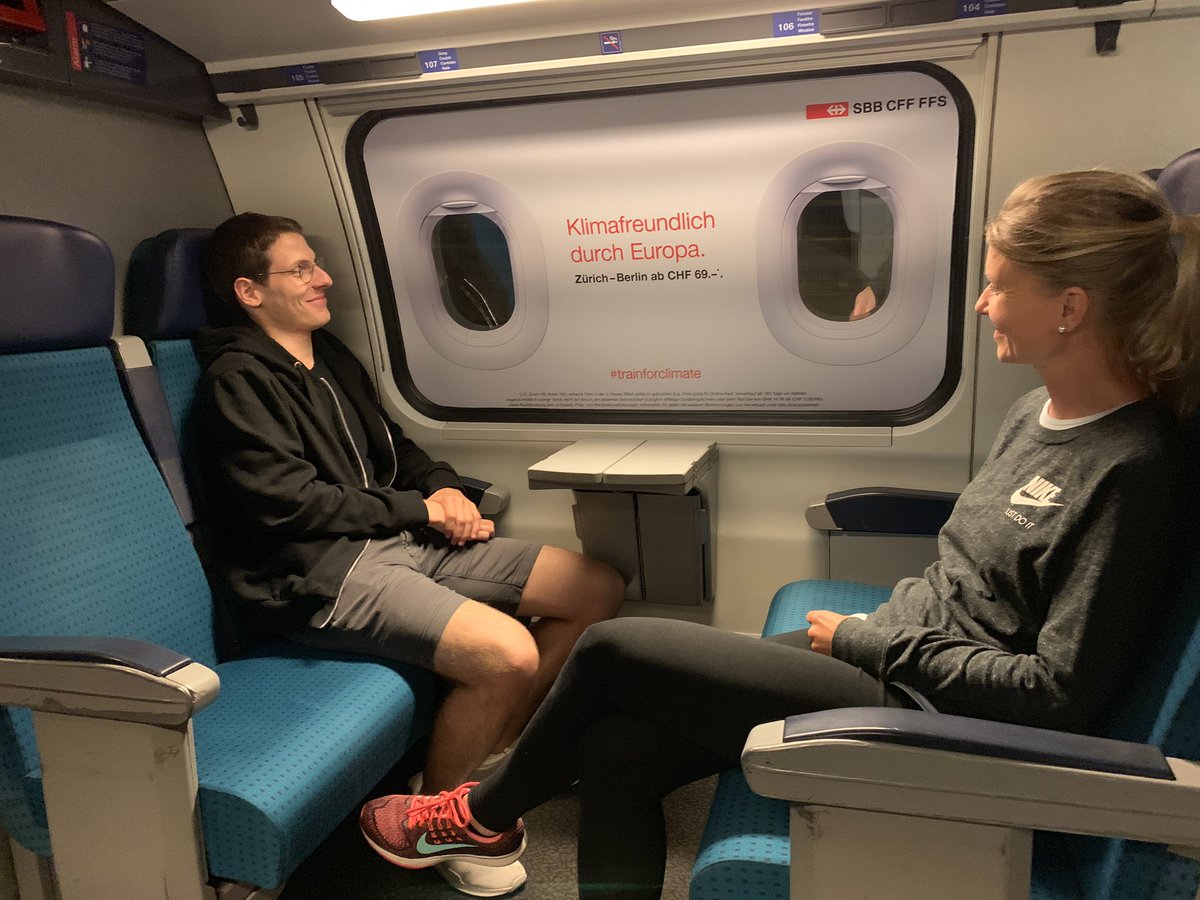 shibby's tweet photo. Oh what a night! Nimm statt Flug doch einfach mal Zug. #trainforclimate #nachtschicht https://t.co/ahquvydNOM