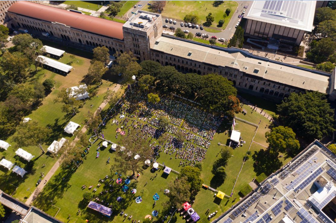 UQ_News's tweet photo. #UQ breaks a GUINNESS WORLD RECORDS® title for the Largest Mindfulness Lesson.

The event promoted participation, inclusiveness and a sense of connection and belonging at UQ as part of the University’s wider Mental Health Strategy (2018-2020).

https://t.co/jO2XeDLrUk https://t.co/MtOJ3IebSO