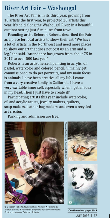 RiverFair's tweet photo. Thank you Pat Stephens for the awesome press in The Columbian newspaper. #thecolumbian #the_daily_news #ValleyBugler  #fair #festival #RiverArtFair #Artist #Washougal #colombiannewspaper #artforsale #TheOregonion #postrecordnews #LacamasMagazine #camaswashougal https://t.co/u7ktLQEPFu