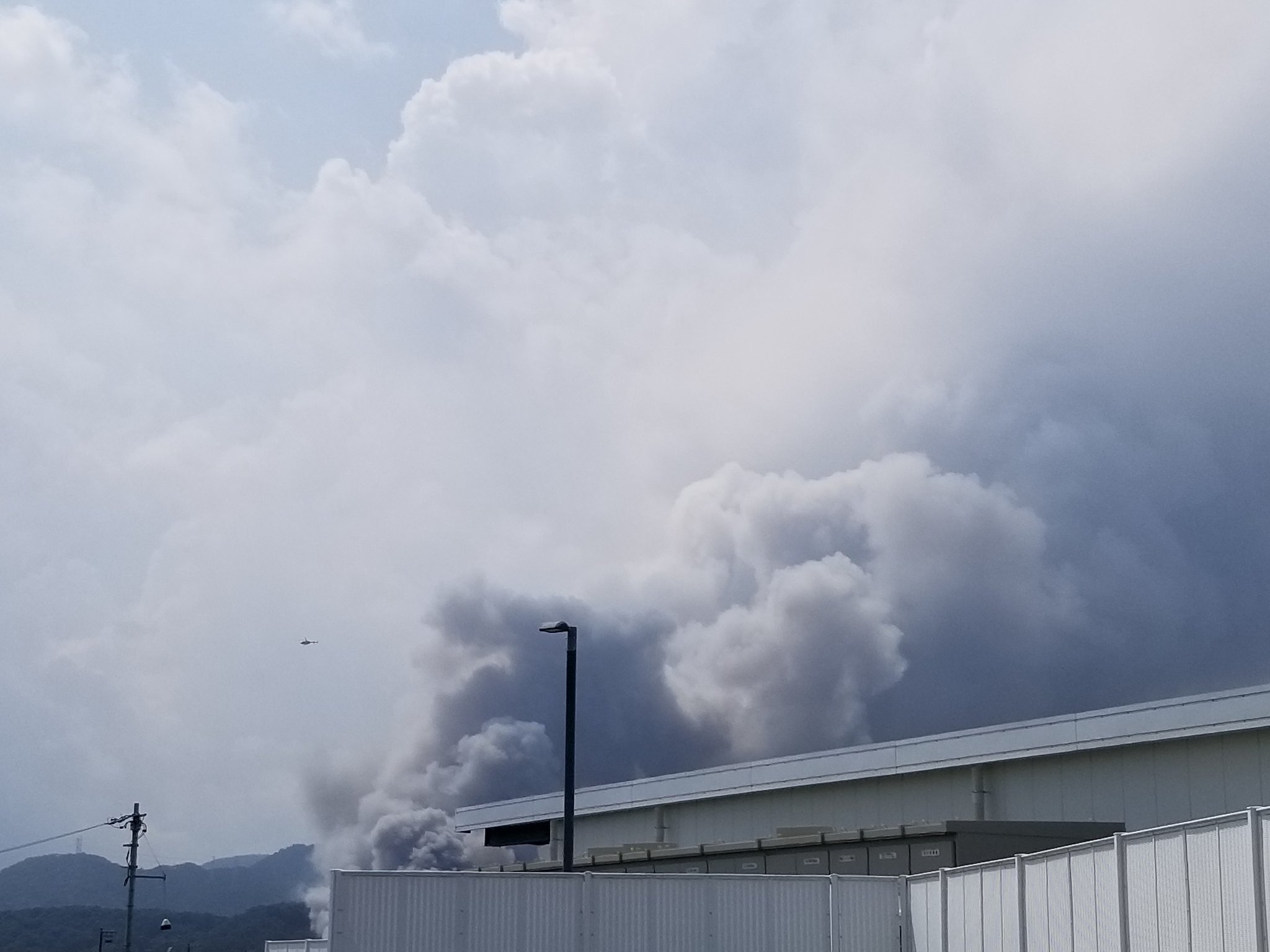 浜松市北区都田町の新東名付近の火災現場の画像