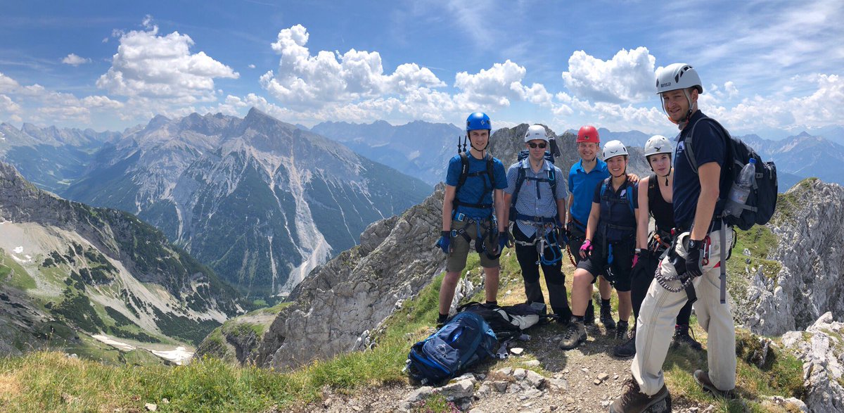 LLekow's tweet photo. Die Detecon-Gipfelstürmer wollen nicht nur in ihren Projekten hoch hinaus!
Wo könnt ihr am besten abschalten? #mittenwalderhöhenweg #klettersteig https://t.co/TsisySeYh0