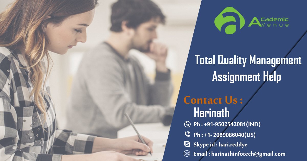 academic_avenue's tweet image. j.mp/2NFHbnz
#AcademicAvenue provides Total Quality Management Assignment Help. Our Expert team of TQM Assignment Help Services will help the students in getting good grades.
#TotalQualityManagementAssignmentHelp
#ProfessionalAssignmentWritingServiceHelp