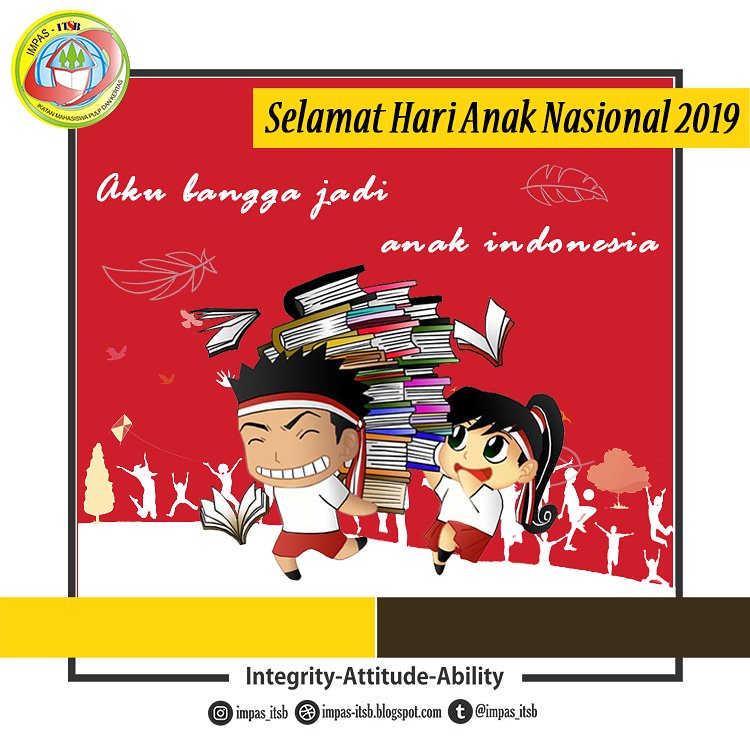 Selamat Hari Anak Nasional 2019.

Mari kita senantiasa bersama-sama melindungi dan menjaga hak anak Indonesia. 
Jadikan keluarga sebagai tempat terbaik perlindungan untuk anak.
Kita anak Indonesia, kita gembira. #HAN2019 #KitaAnakIndonesiaKitaGembira #HariAnakNasional