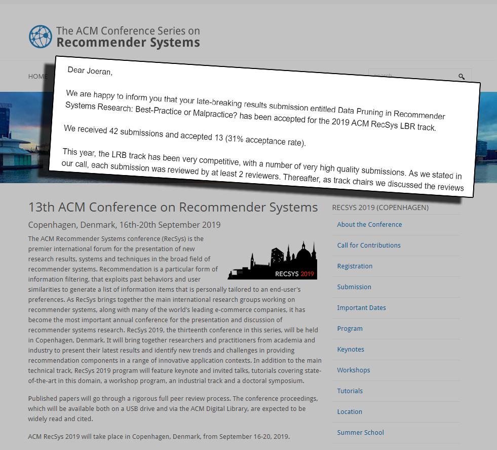 JoeranBeel's tweet photo. 4 of our posters & demos got accepted at @ACMRecSys 2019 in Copenhagen. #recsys #RecSysAsAService #API #Pruning #Evaluation #MovieLens #MathIR #STEM #ELMo #BERT #SciBERT #infersent
https://t.co/QIHIY4KjJR https://t.co/N0s4jmeoOM