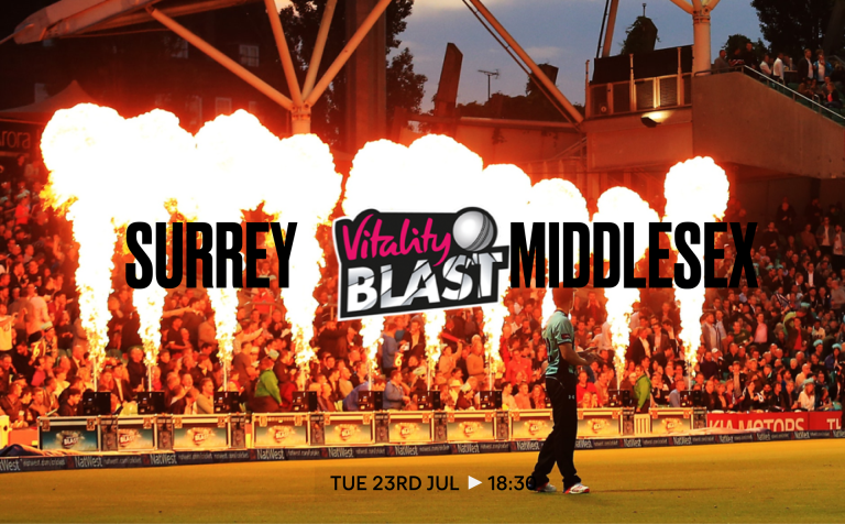 Anyone for cricket? Join us to watch Surrey V Middlesex from 6.30pm! 🏏 #cricket #livesport #cricketlovers #T20