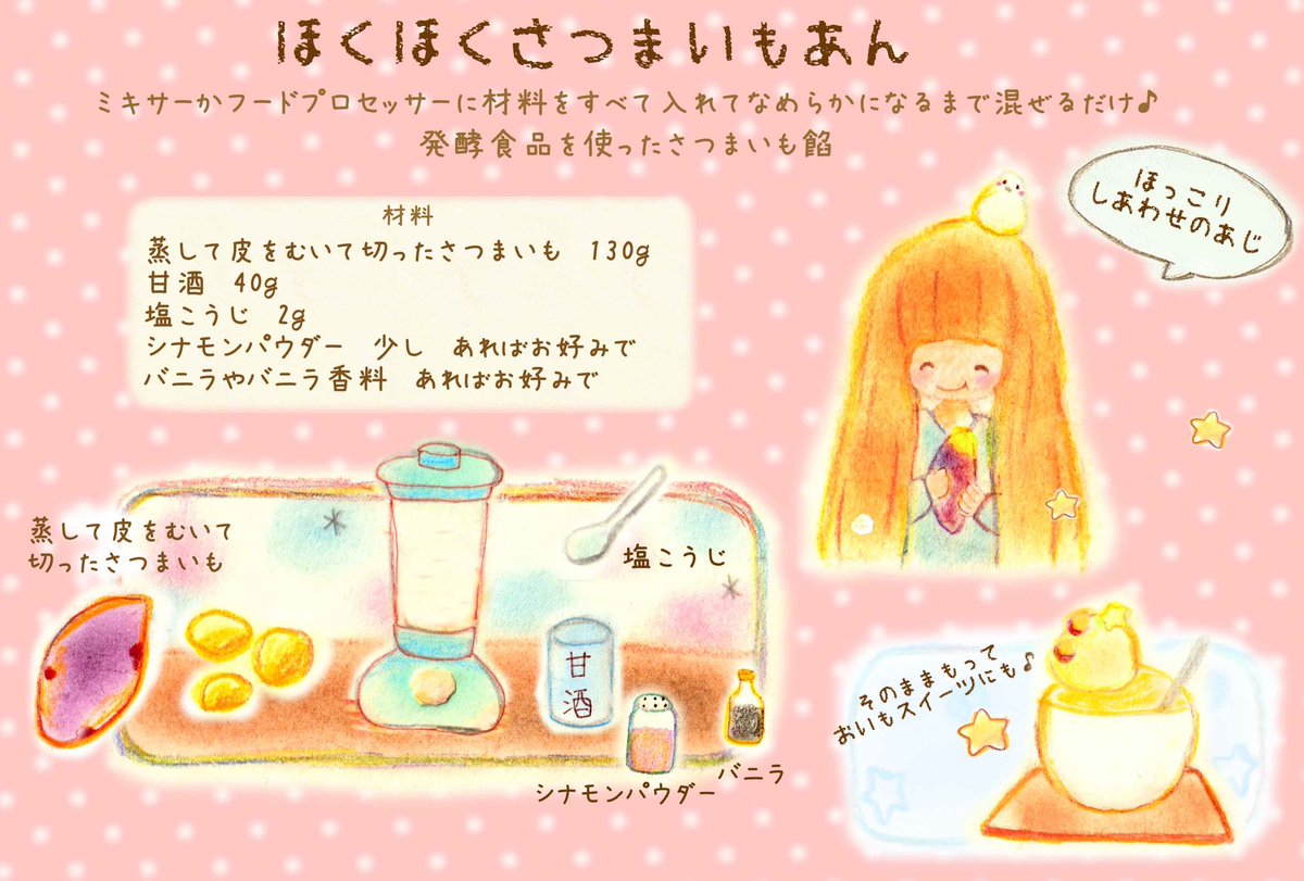 みーちゃんわーるど Ar Twitter ほくほく さつまいもあん 甘酒や塩麹 注目の発酵食品を使った体にやさしいさつまいものあんこ 混ぜるだけで簡単に作れちゃう いも レシピ 簡単おやつ あんこ 和 イラスト パステル パステルアート さつまいも お菓子 みーちゃんわーるど Ar Twitter ほくほく さつまいもあん 甘酒や塩麹 注目の発酵食品を使った体にやさしいさつまいものあんこ 混ぜるだけで簡単に作れちゃう いも レシピ 簡単おやつ あんこ 和 イラスト パステル パステルアート さつまいも お菓子
