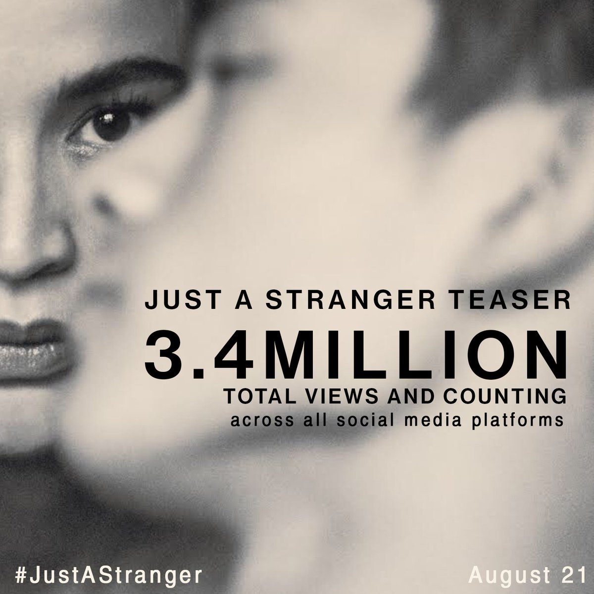 VIVA_Films's tweet photo. Parami nang parami ang nakapanood na ng #JustAStrangerTeaser! Maraming salamat po!
Abangan ang #JustAStranger ngayong August 21 in cinemas nationwide. https://t.co/2ZvD4WpX4m