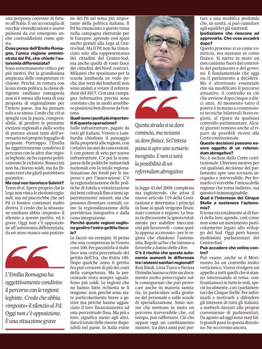 Se il Parlamento approvasse l'autonomia differenziata il potere attuativo sarebbe nelle mani di commissioni stato-regione, senza controllo parlamentare, senza possibilità di tornare indietro
Questo e altri nodi in un'intervista a ⁦<a href="/furiacervelli/">Roberto Ciccarelli</a>⁩ su ⁦<a href="/ilmanifesto/">il manifesto</a>⁩