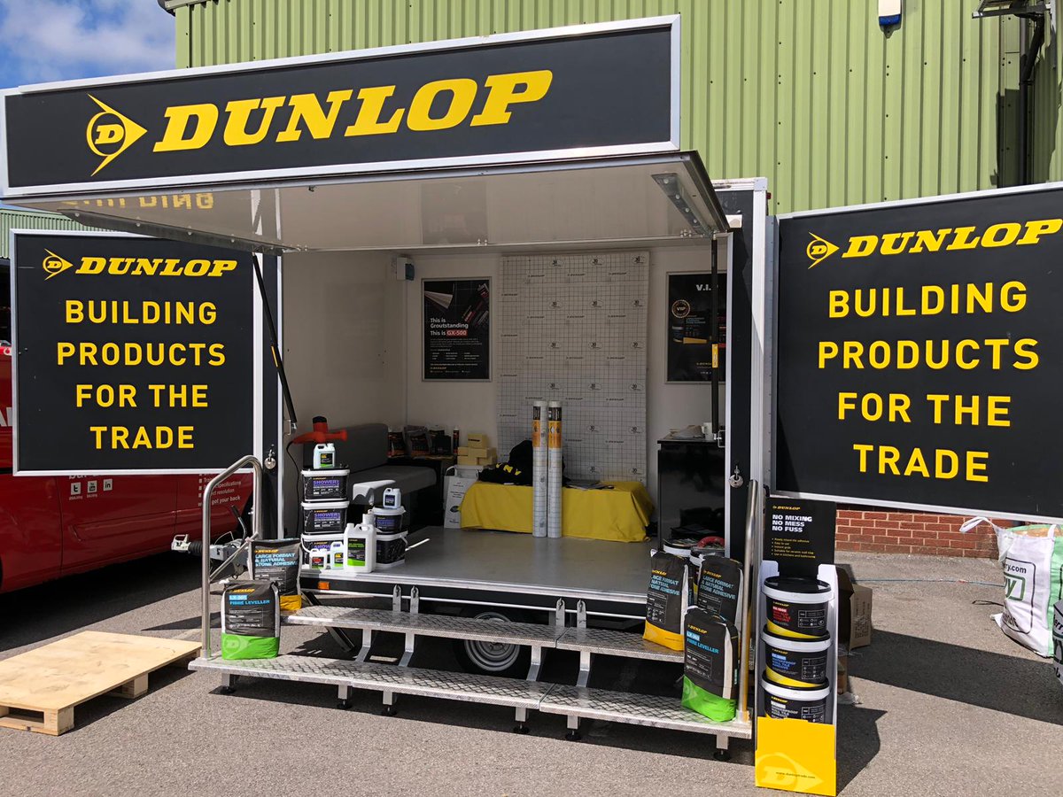 DunlopAdhesives's tweet photo. Good morning everyone!!!!  Day 2 of our big trade event @CandWBerry in #Leyland with @DunlopLewisL and @DunlopSeanP  !!

Pop down this morning and see the latest product demonstrations in the #tiling trade!

Plus deals and giveaways on the day!!

#TradeTalk https://t.co/PRUQ7eKFyw