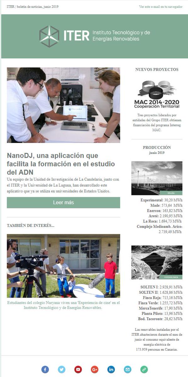 ✅Aplicaciones para el estudio del ADN 🧬, nuevos proyectos consiguen financiación 💰, Una experiencia de cine 📽️... 

Si quieres  estar informado sobre nuestras últimas noticias ➡️ puedes suscribirte a nuestro newsletter en iter.es