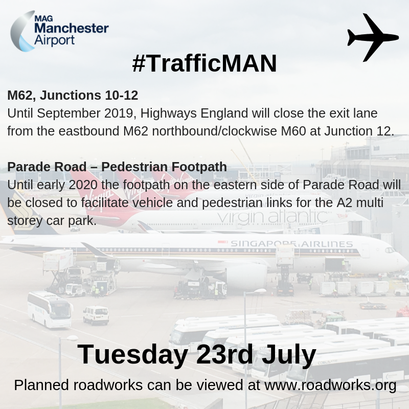 manairport's tweet photo. Check out today's traffic and weather update ➡️ It's going to be a hot one! 🔥 #TrafficMAN #WeatherMAN https://t.co/1KFwUXTKko